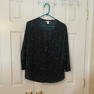 H&M Black and White Patterned Top
